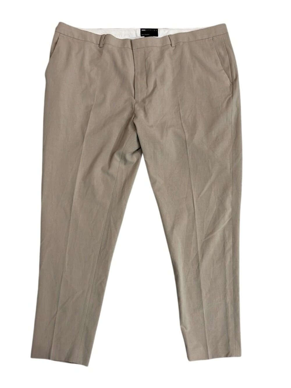 ASOS Size W44 L30 Beige Flat Front Dress Suit Pants Tailored Trousers